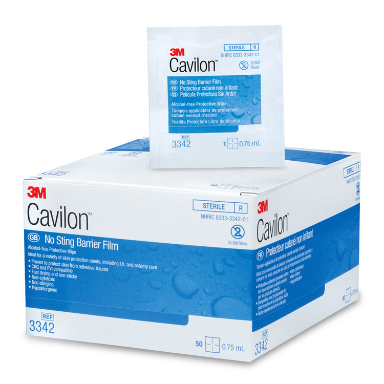 3M Healthcare Cavilon™ No Sting Barrier Film Wipes box 30 wipes