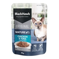 BlackHawk Cat - Mature - Chicken & Tuna in Gravy - 85gm's x 12 pouches
