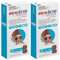 Bravecto Blue For Large Dogs 20 - 40kg X 4 Chews (2 Boxes of 2 Chews )