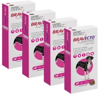 Bravecto Very Large Dog 1400mg Pink >40 - 56kg 4 Chew (4Boxes)