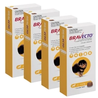 Bravecto Spot On For Very Small Dogs Yellow 2-4.5kg 0.4ml X 4 Pipette (Note 4 Box X 1 Pipette)