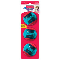 KONG Squeezz Action Squeaking Dog Balls Medium - 3 pack 