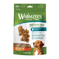 Whimzees Hedgehog Dental Dog Treats - Large (18-27kg) - Value bag 6 pack