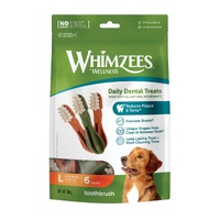 Whimzees Toothbrush Dental Dog Treats - Large (18-27kg) - 6 pack