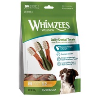 Whimzees Toothbrush Dental Dog Treats - Medium (12-18kg) - 12 pack