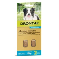 Drontal Allwormer Chewable For Medium Dogs 10kg  - 2 Chews