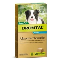 Drontal Allwormer Chewable For Medium Dogs 10kg  - 20 Chews