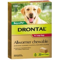 Drontal Allwormer Chewable For Large Dogs 35kg - 20 Chews