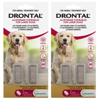 Drontal Allwormer Chewable For Large Dogs 35kg - 4 Chews (2 x 2pack)