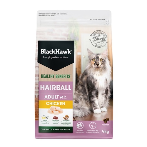 BlackHawk Cat - Adult - Chicken - Healthy Benefits - Hairball Dry Food 4kg