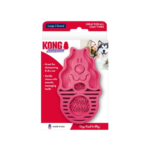 KONG Zoom Groom Raspberry Dog