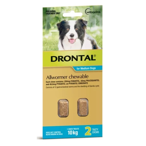 Drontal Allwormer Chewable For Medium Dogs 10kg