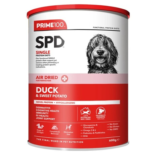 Prime100 SPD - Air Dried - Duck & Sweet Potato - Dry dog food - 600gm