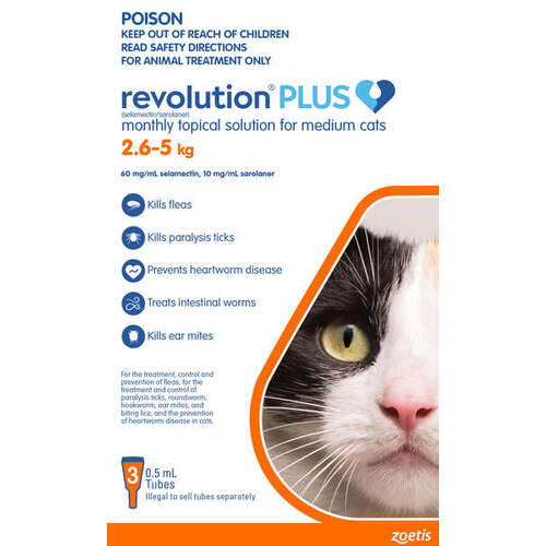 Revolution PLUS For Medium Cats 2.6-5kg (Orange)